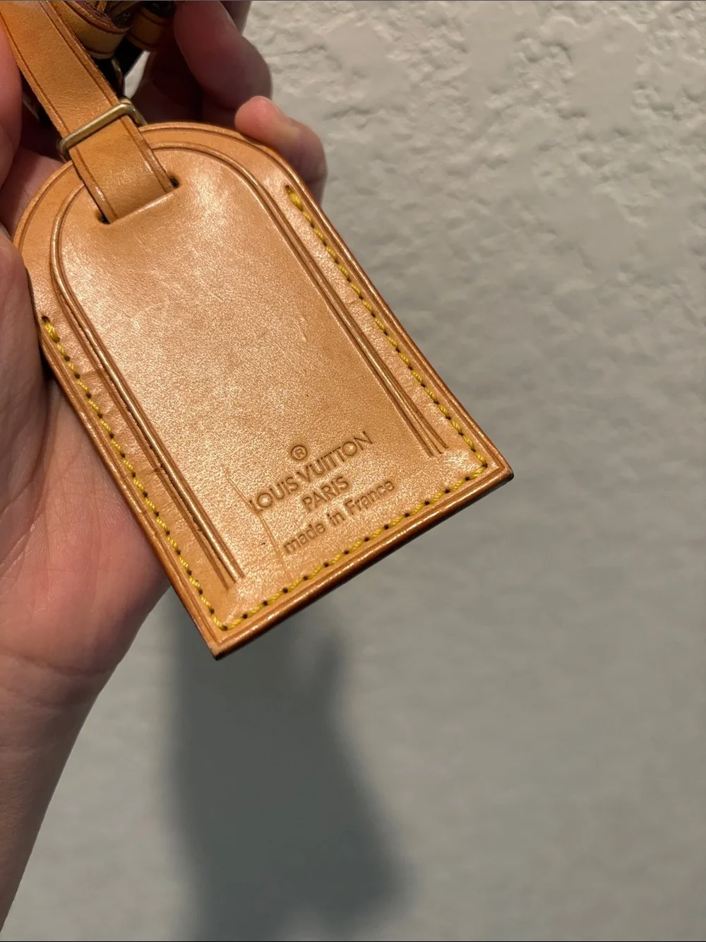 Sold Louis Vuitton Vachetta Leather Luggage Tag in Natural Tan